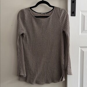 Women's Ribbed Long Sleeve Top - Brown